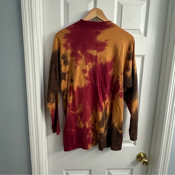 Free People T-Shirt Long Sleeve Tie Dye Fall Cotton Boho Hippie Size Medium - Picture 4 of 7